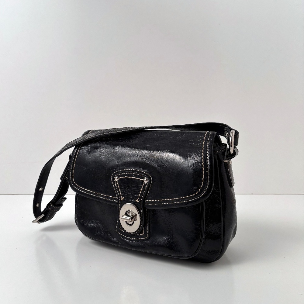 COACH -  Flap Turn Lock Patent Leather Mini Shoulder Bag – Little Black Vintage